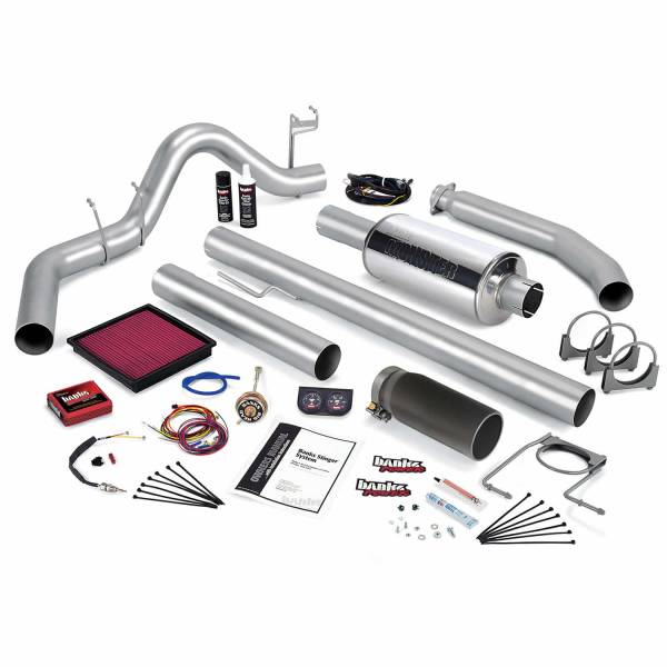 Banks Power - Banks Power Stinger Bundle Power System W/Single Exit Exhaust Black Tip 02 Dodge 5.9L Extended Cab 235hp