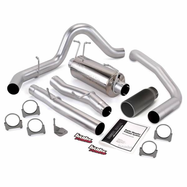 Banks Power - Banks Power Monster Exhaust System Single Exit Black Round Tip 03-07 Ford 6.0L CCLB