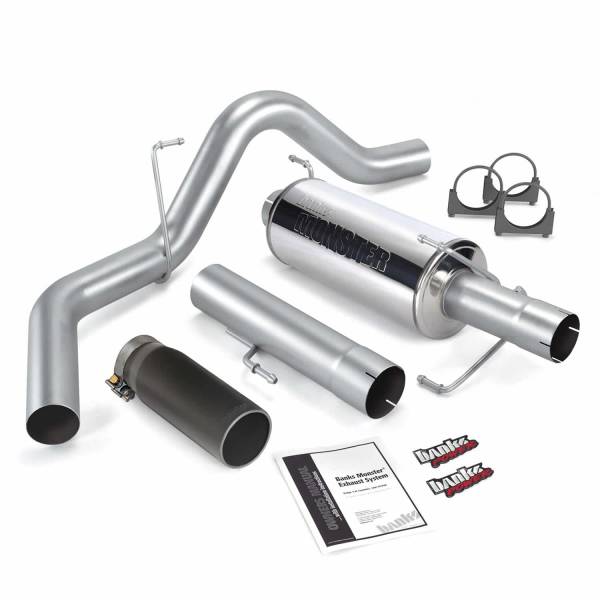 Banks Power - Banks Power Monster Exhaust System Single Exit Black Round Tip 04-07 Dodge 325hp SCLB/CCSB