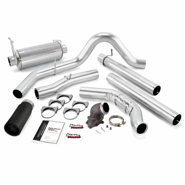 Banks Power - Banks Power Monster Exhaust System W/Power Elbow Single Exit Black Round Tip 00-03 Ford 7.3L Excursion