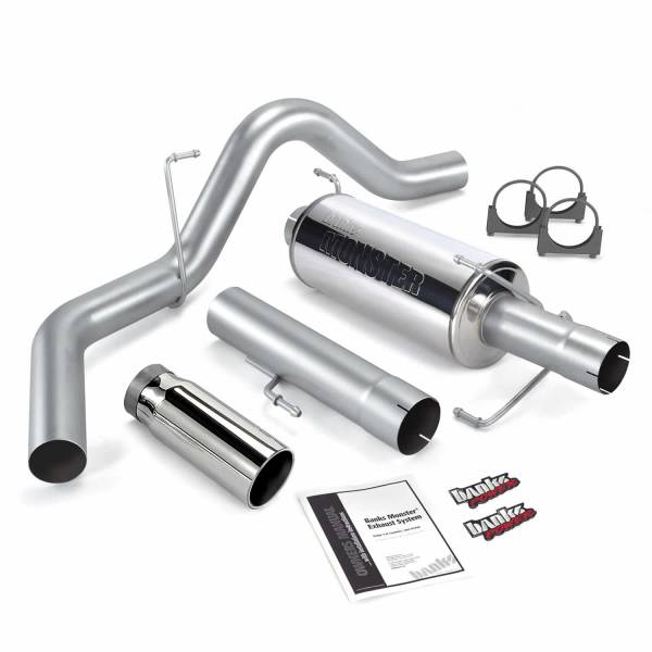 Banks Power - Banks Power Monster Exhaust System Single Exit Chrome Round Tip 04-07 Dodge 5.9L 325hp SCLB/CCSB or