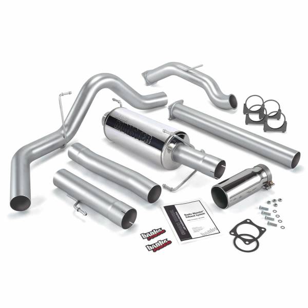 Banks Power - Banks Power Monster Exhaust System Single Exit Chrome Round Tip 03-04 Dodge 5.9L CCLB No Catalytic Converter