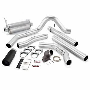 Banks Power Monster Exhaust System W/Power Elbow Single Exit Black Round Tip 99 Ford 7.3L W/Catalytic Converter