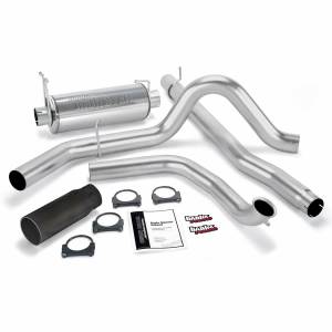 Banks Power Monster Exhaust System Single Exit Black Round Tip 99-03 Ford 7.3L without Catalytic Converter