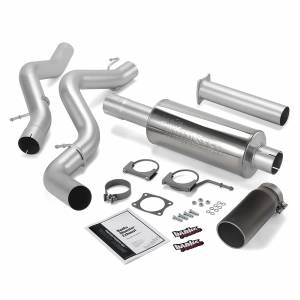 Banks Power Monster Exhaust System Single Exit Black Tip 02-05 Chevy 6.6L EC/CCSB