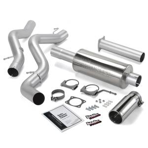 Banks Power Monster Exhaust System Single Exit Chrome Round Tip 06-07 Chevy 6.6L SCLB