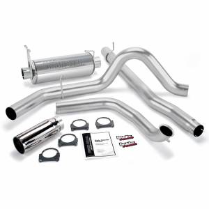 Banks Power Monster Exhaust System Single Exit Chrome Round Tip 99-03 Ford 7.3L without Catalytic Converter