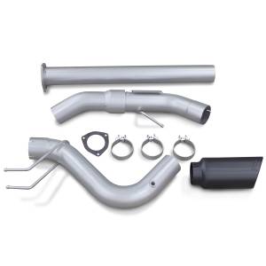 Banks Power Monster Exhaust System Single Exit Black Ob Round Tip 2017-2019 Ford Super Duty 6.7L Diesel