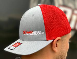 DDP Merchandise - Hats - Dan's Diesel Performance, INC. - DDP Red & Gray Small/Medium Flex Fit Hat w/ Side Logo